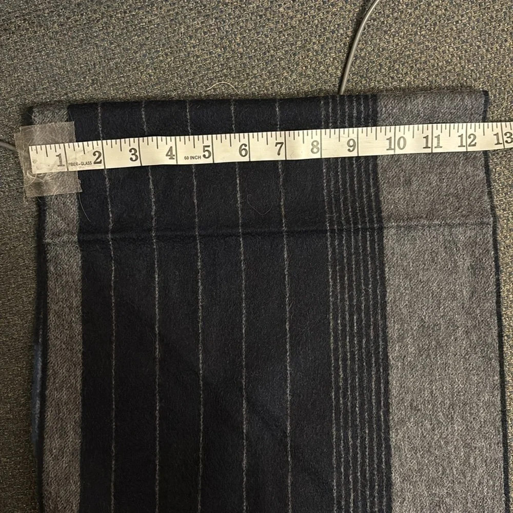 Saks Off Center Chalk cashmere fringe, scarf, navy